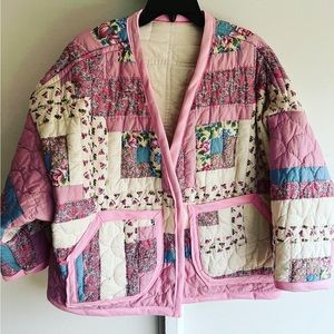 Plus size Quilt Coat handmade in America. Sustainable Slow Fashion.